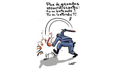 Illustration Macron répond par la matraque